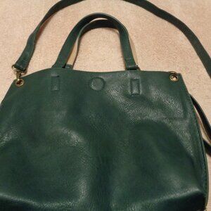 BASS DARK GREEN & BEIGE CROSS BODY PURSE